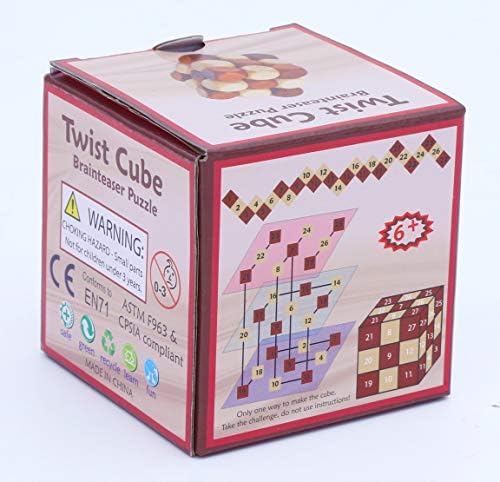 Wooden Twist Cube IQ Puzzle, Brain Teaser Puzzle for Kids and Adults - Image 5