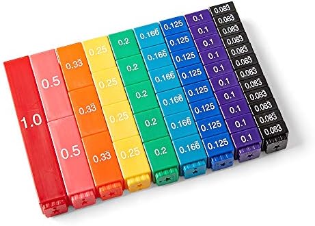 hand2mind Rainbow Fraction Tower Equivalency Cubes, Set of 15 - Image 6