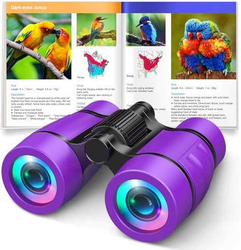 Girls Toys Age 3-7: LET'S GO! Compact Bird Watching Binoculars for Kids Ages 3 4 5 6 7 Year Old Girl Boy Gifts Idea Outside Travel Educational Toy for Kid Preschool Toddler Stocking Stuffers by LETSGO