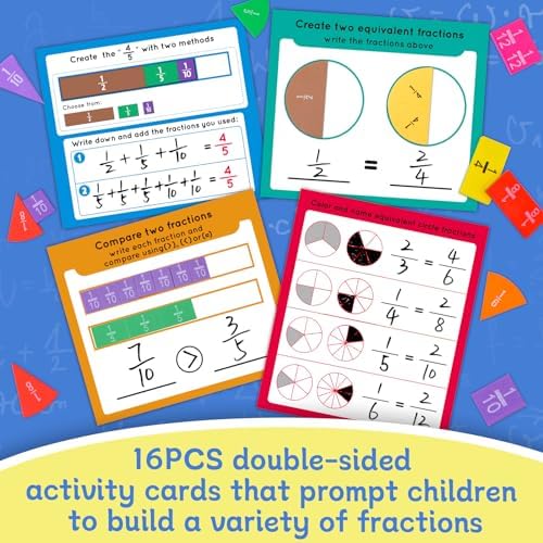 Magnetic Fraction Tiles & Circles Activity Set, Math Fraction Manipulatives - Image 4