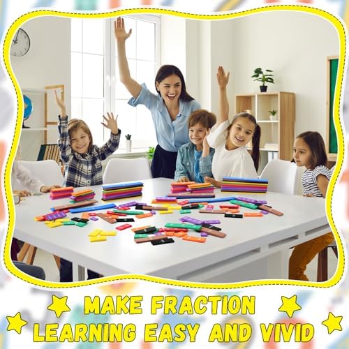Sayglossy 36 Sets Fraction Tiles Set for Math Classroom Fractions Manipulatives Math Learning Manipulatives for Home School Supplies - Image 7
