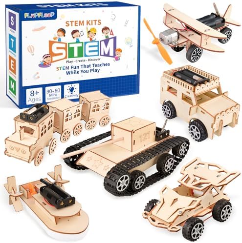 STEM Kits for Kids Age 8-12, 6-in-1 Model Car Kits, STEM Building Toys by FliipFlaap
