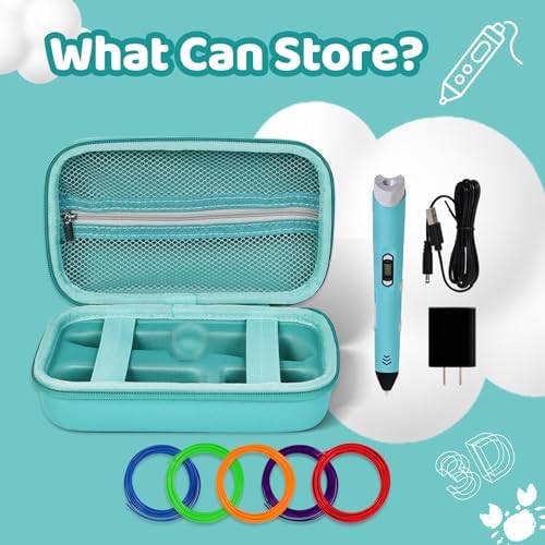 Hard Case Compatible with SCRIB3D P1/Advanced Printing 3D Pen, Turquoise - Image 2
