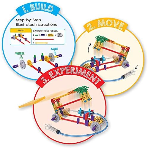 hand2mind Moving Creations with K'NEX, Book and Building Kit for Kids Ages 8-12, 9 Models & 18 Science Experiments, Explore The Science of Air and Water, Homeschool Science Kits - Image 4