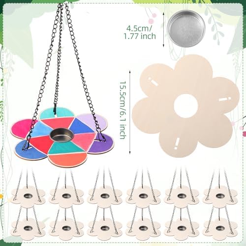 12 Pack Bird Feeder Craft Kits with Metal Chains for Fall, Flower - Image 2