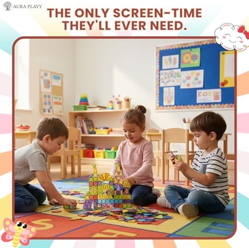 55-Piece Magnetic Tiles Set – Creative 3D STEM Building Toy for Kids - Image 6