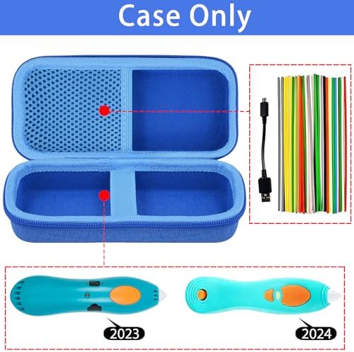 Aenllosi Hard Case for 3Doodler Start+Essentials 2024 3D Pen, Blue - Image 3