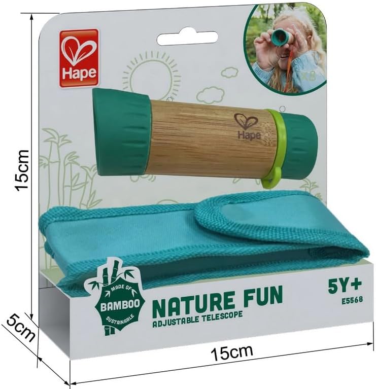 Hape Adjustable Telescope| Bamboo Spy Gear for Kids with 8X Magnification - Image 5