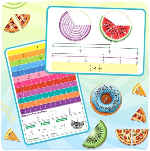Magnetic Fraction Tiles & Circles, Bars, Math Manipulatives - Image 3