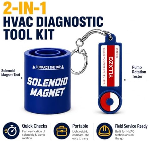 2-in-1 HVAC Diagnostic Tool Kit, 18mm Solenoid Magnet Tool & Pump Rotation Tester, Solenoid Valve Troubleshooting Magnet, AC Magnetic Field Detector, Rotation Checker for Valves(Blue) - Image 3