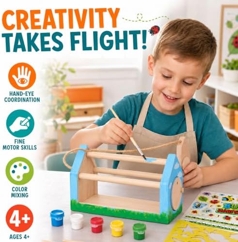 Works of Ahhh... Bug Habitat Wood Craft Kit - Paint Set, STEM Activity - Ages 4+ - Image 4