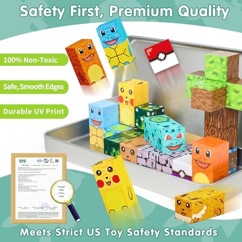 Pocket Cubes Magnetic Blocks & Magnetic Tiles, 35 PCS Voxel Animal Magnetic Building Cubes Set, STEM Construction Toys for Kids Ages 4-8, Mini Travel Toys for Toddlers 3-5, Montessori Sensory Gifts - Image 4