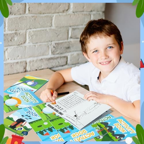 Bulk Golf Activity Books, 24Pcs Mini Games Coloring Book Set for Kids - Image 3