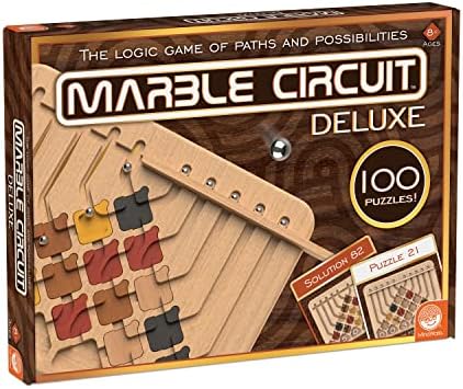 MindWare Marble Circuit Deluxe Brain Teaser Puzzles – Logic Game for 1 Player – Great Gift for Kids & Adults – Premium Marble Maze Game with 100 Brain Puzzles – Ages 8+ by MindWare