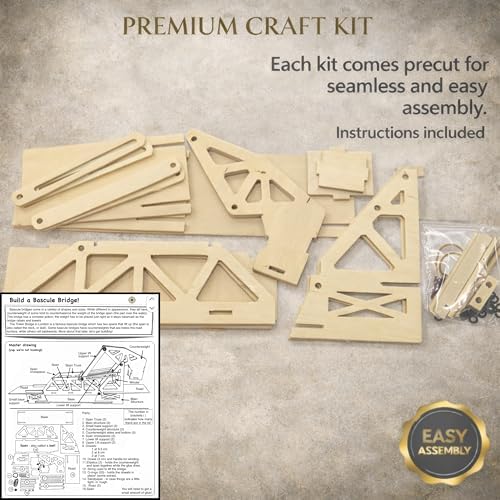 Pathfinders STEM Kit – Bridge Building Kit | Wooden Mechanical Engineering Toy | Strauss Bascule Bridge 3D Puzzle | Educational Science & STEM Project - Image 2