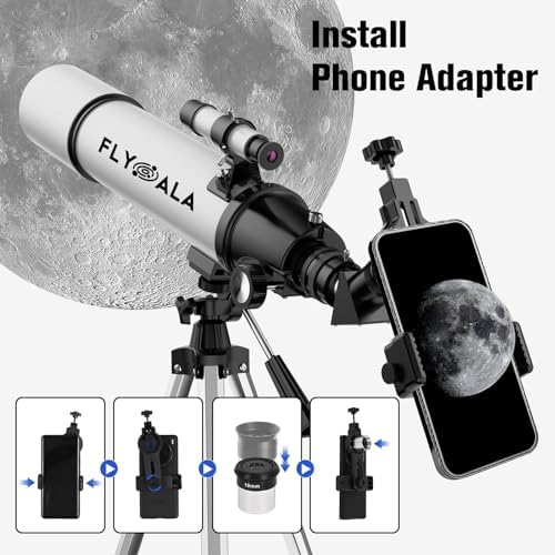 (30X-750X) Telescope for Adults high Powered,80mm Aperture 600mm Focal Length Astronomy Telescope for Kids and Beginners,Astronomical Refractor telescopes for Kids Over 8 Year Old 8-12 - Image 4