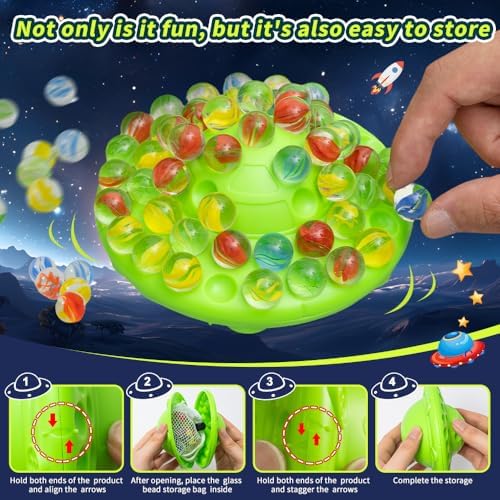 Wobble Marble Stacking Game for Kids, Marble Balance Board Game with 60 Glass Marbles & Storage Base,Fun Group Play for 1-4 Players,Birthday for Kids Ages 8-12Halloween gifts&Christmas gifts - Image 3