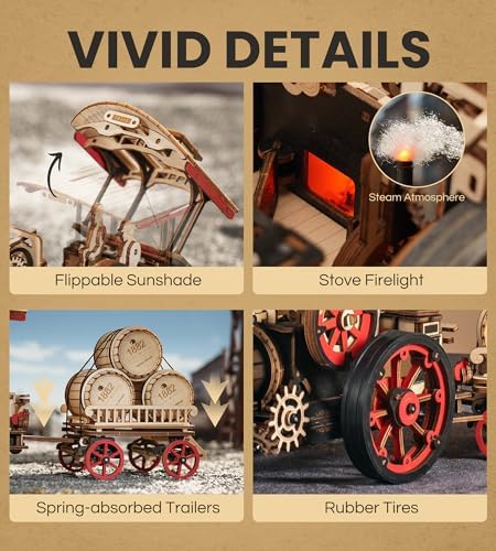 3D Puzzles for Adults, Electric 3D Puzzle Marble Run+Steam Locomotive - Image 5
