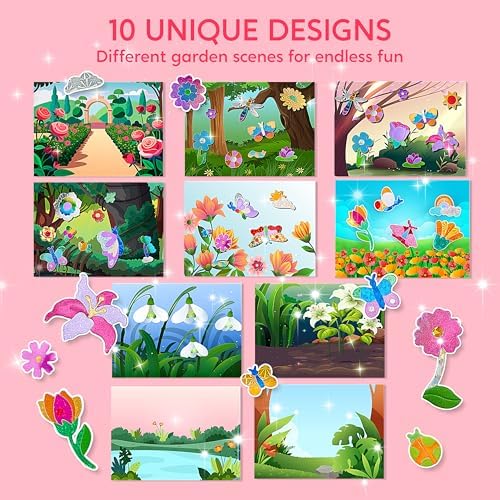 Klever Kits Foil Art Kit for Kids - Arts & Crafts Supplies, Mess Free Coloring, Flowers & Butterflies Foil Foam Stickers, Creative Travel Toys, Birthday Gifts for Boys & Girls Ages 4 and Up - Image 2