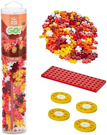 PLUS PLUS Color Cars Tube, Fire - Car Building Kit, 200 pc Hashtag Blocks - Image 2
