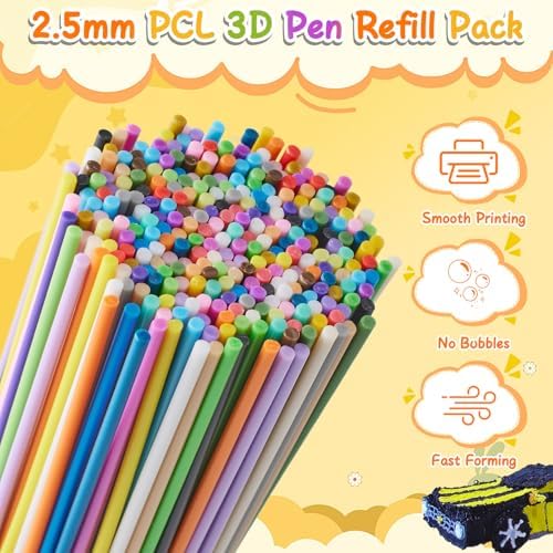 300 Pieces 3D Pen Refills Pack for 3Doodler Start+ Pen 30 Colors 2.5 mm Low Temperature 3D Pencil PCL Filaments Not Compatible with Other 3D Printing Pens - Image 4