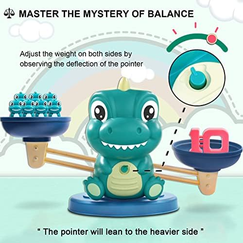 Kaodezhu Dinosaur Math Balance Toys, Montessori Toys for 3 Years Old Kids - Image 4