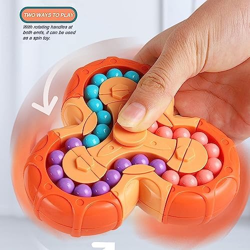 YUDANSI Magic Bean Puzzle Toy, Rotating Magic Bean & Fidget Cube 2-in-1, Rotating Magical Cube Fidgets Gift for Kids Boys Girls Age 3+, 5-7, 8-12, Brain Teaser Fingertip Toys for Teens Adults - Image 3