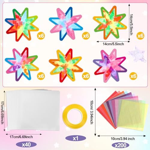 Qyeahkj 36Set Star Suncatchers Crafts Kit for Kids - Image 2