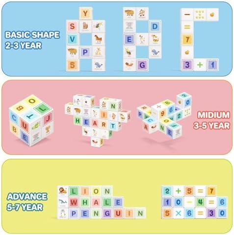 Magnetic Blocks for Kids Ages 3+, 3D Alphabet & STEM Building Cubes - Image 6