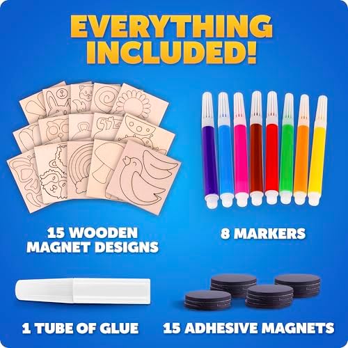 Blue Marble Wooden Magnet Painting Craft Kit with 15 Nature Designs - Image 6