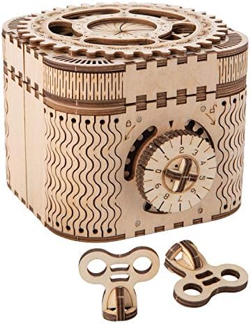 MindWare Gearjits: Treasure Box – 158pc Wooden 3D Building Puzzle for Teens & Adults – DIY Construction Model – Fun for Parents Too! – Great STEAM Gifts for Ages 12+ - Image 2