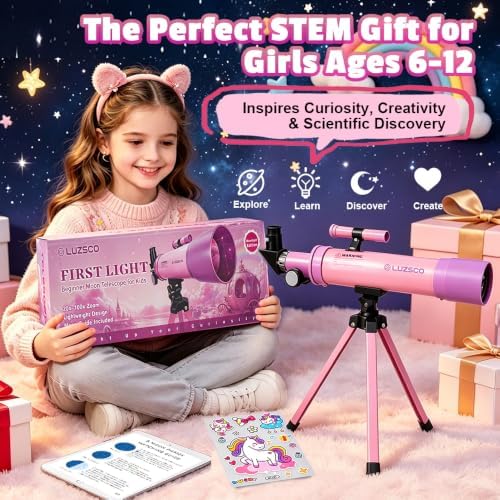 2-Pack Kids Telescopes, Pink Purple & Silver, Ages 6-12 - Image 4