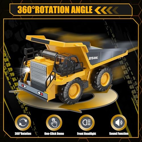 RC Dump Truck Toy for Boys, 9CH Remote Control Truck Construction Vehicles - Image 3