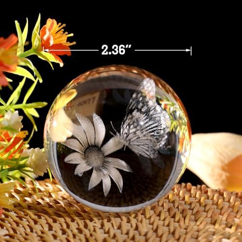 Butterfly Gifts for Women Her 3D Crystal Ball Butterfly in Glass Ball - Image 5