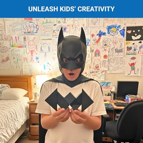 Pickagram Tangram 3D Magnetic Puzzle for Kids (8-12), Adults & Seniors | STEM Certified Fidget Puzzle - Magnetic Pattern Blocks for Cognitive Development, Creativity & Focus - Black - Image 4