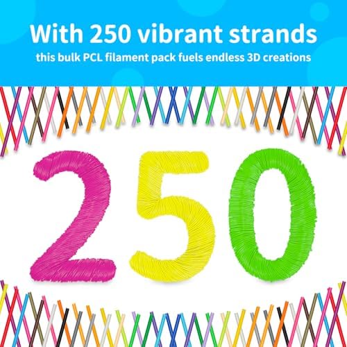 Kretrum 25 Colors 250 Strands 3D Doodler Refill Packs for 3Doodler Start+ Pen 2.5mm 3D Doodler Pen Refills PCL Only for 3Doodler Start+ Pen Each Color 10pcs Total 250 pcs - Image 4