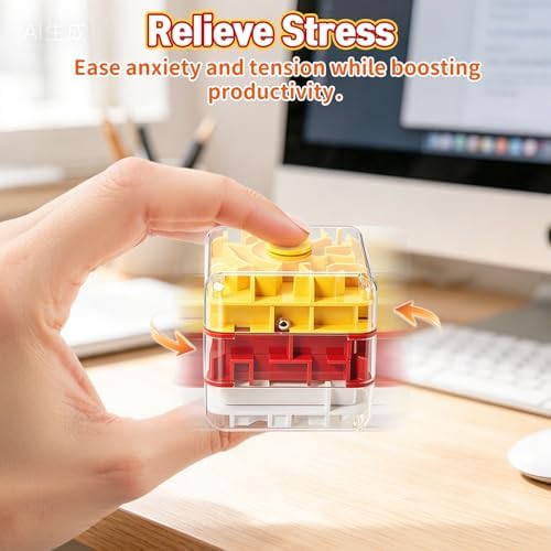 2-in-1 Fidget Spinner Maze Cube 3D Puzzle Brain Teaser 3 Level - Image 3