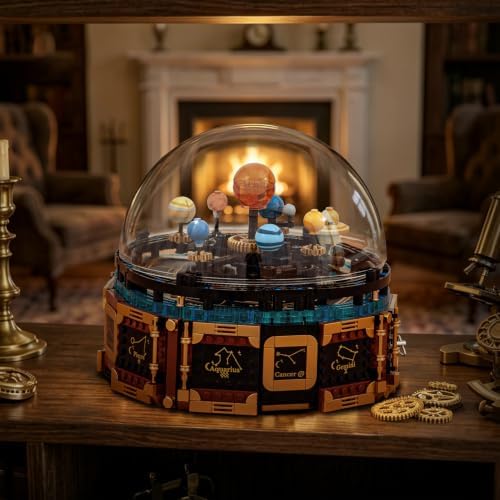 Space Solar System Galaxy Music Box Building Set with Lights - Image 2