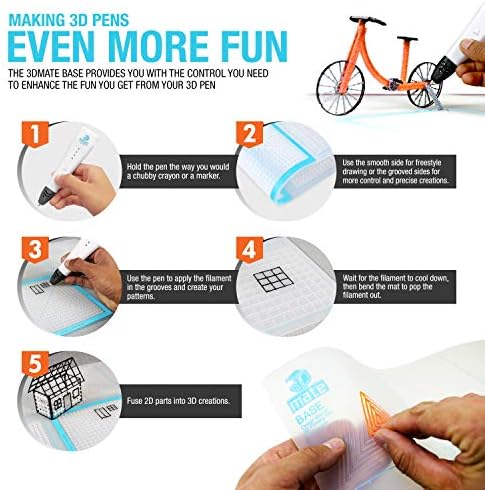 3Dmate Base - Transparent 3D Pen Mat 18 x 12 Inches with Fuse and Join Area - Flexible Two-Sided Heat-Resistant Silicone - 3D Pen Accessories Compatible with Stencils - STEM Activity for Kids, Adults - Image 3