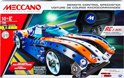 MECCANO Erector, Remote Control Speedster Model Vehicle Building Set, with 2.4GHz, for Ages 10 and up, STEM Construction Education Toy by Meccano