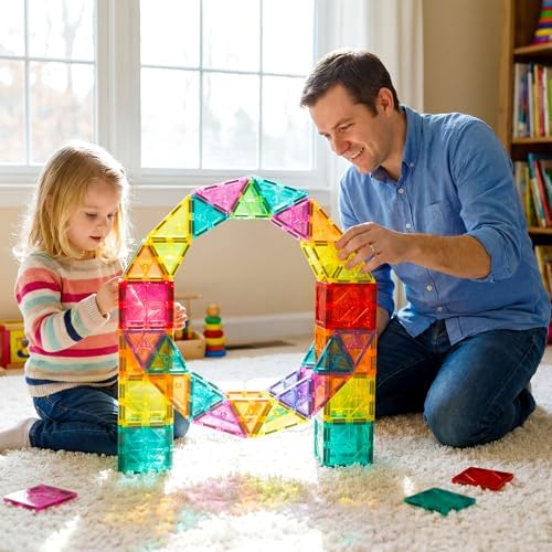 Bmag Magnetic Tiles, 36 PCS Building Blocks for Toddlers, 3D Magnet, STEM Educational Learning Building Blocks for Kids Children, Stacking Montessori Toys Gifts for Boys Girls - Image 2