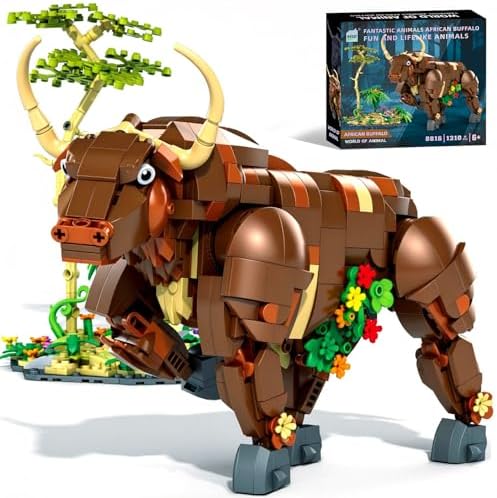 Bull Animal 3D Building Blocks Cow Creator Set, 1210 Pieces, Age 8-12 - Image 2