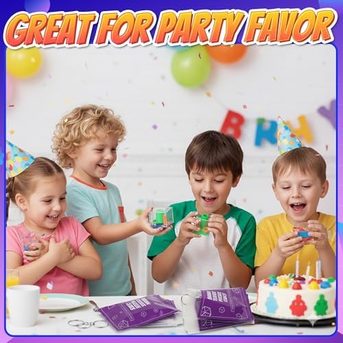 Brain Teaser Puzzle Cubes Keychains (24-Pack) Mini Maze Party Favor Toys - Image 6