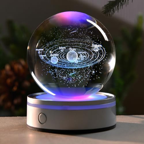 3D Solar System Crystal Ball Solar System Night Light Space Gifts - Image 4