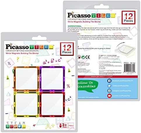 PicassoTiles Mirror Magnetic Building Tile Blocks, Construction Sensory Gifts Magnets Expansion Square Set, Toddler Magnets, Educational Toys for 3+ Year Old, Kindergarten Toys, Stacking Blocks - Image 4