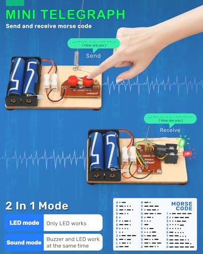 Poraxy 6 in 1 STEM Projects for Kids Ages 8-13, 3D Puzzles for Ages 8-13, STEM Building Sets 6-8, Electronic Science Kits Wood Car Crafts Birthday Gifts for 7 8 9 10 11 12 13 Year Old Boys Girls - Image 6