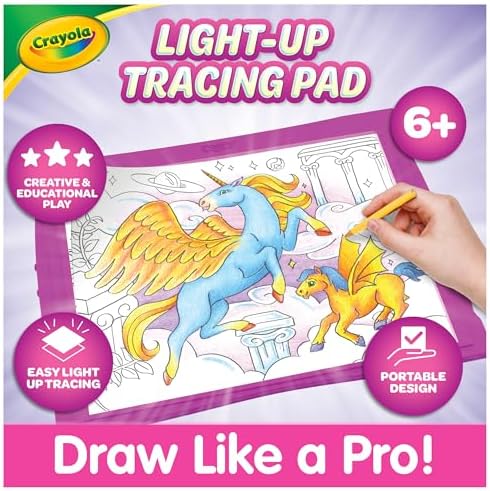Crayola Light Up Tracing Pad Pink, Best Birthday Gifts for Girls & Boys, 6, 7, 8 Year Olds, Kids Toys, Light Box Art Kit for Kids [Amazon Exclusive] - Image 3