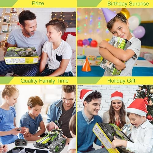 BIRANCO. Remote Control Tracked 3in1 Stunt Racer Building Kit - RC Car STEM Construction Toy, Gift Idea for Kids, Boys and Girls Ages 8-12 Year Old (353 Pcs) - Image 5
