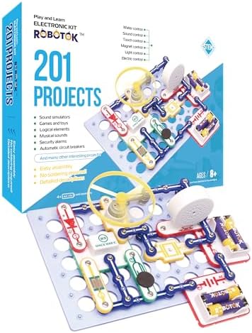 STEM Electronic Circuit Kit for Kids, Over 201 Projects, Physics Circuit Maker Kit, Science Experiment Educational Toy for Boys & Girls Ages 8+ (Mixed Color, 201) by Unknown