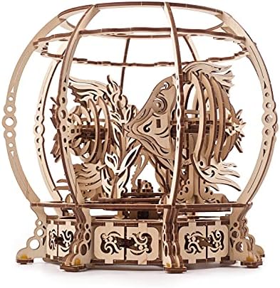 UGEARS Aquarium 3D Wooden Puzzles for Adults - Wooden Model Kits for Adults Mechanical Aquarium Puzzles for Adult Unique Wooden Puzzle Brain Teaser, Hobby Set Home Decoration by UGEARS-ModelingJoy